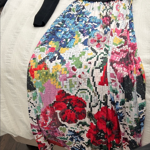 Anthropologie Black Top with Multicolor Floral Maxi Dress - Picture 5 of 5